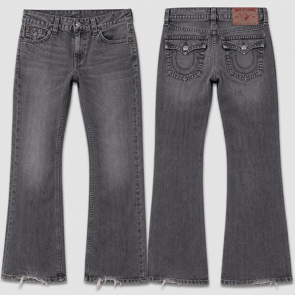 True Religion World Tour Jeans Mens 36X34 Vintage BLACK Denim Billy BigT